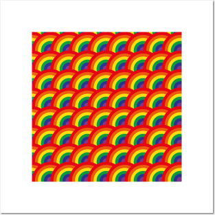 Repeating Rainbow Pattern Posters and Art